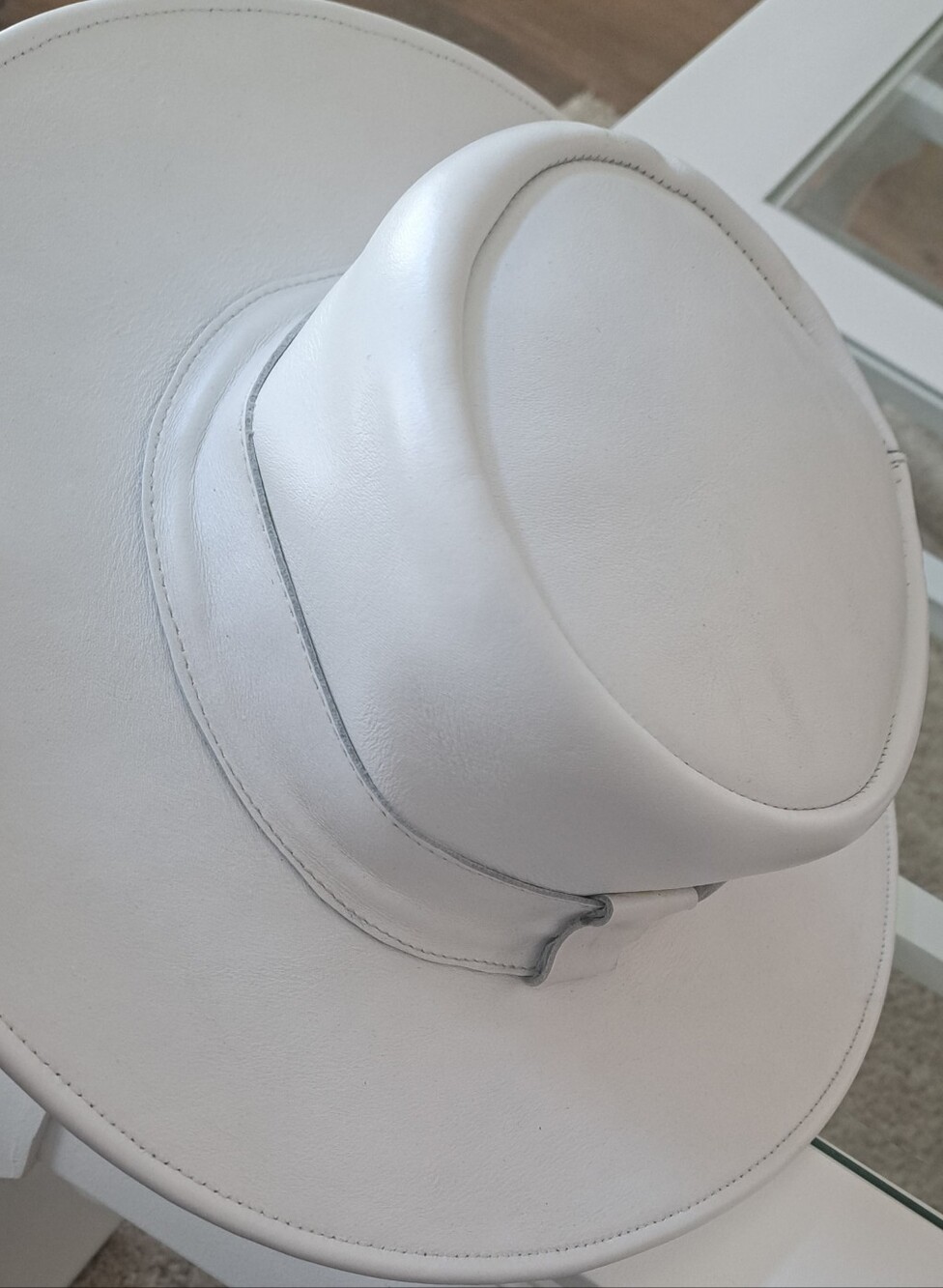 White Women's Wide-Brim Hat